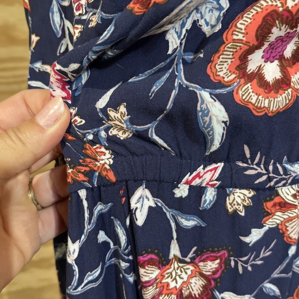 Old Navy Floral Halter Maxi Dress Womens Large Blue Vacation Resort Beach - Picture 6 of 15